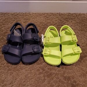 Baby Toddler Boys Girls Birk Style Eva Sandals- Navy/Neon Size 6 7 8 9 10 NWT